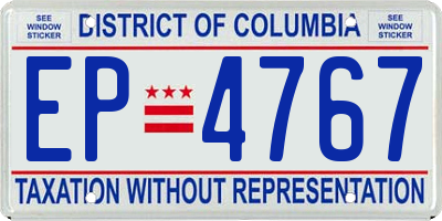 DC license plate EP4767