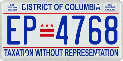 DC license plate EP4768