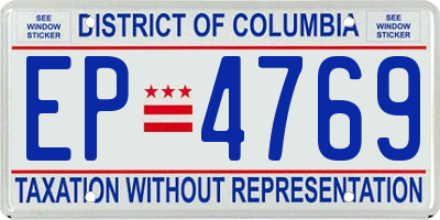 DC license plate EP4769
