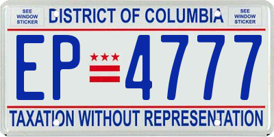 DC license plate EP4777
