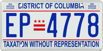 DC license plate EP4778