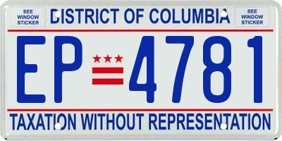DC license plate EP4781