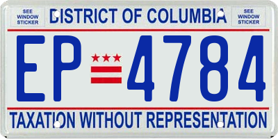 DC license plate EP4784