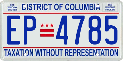 DC license plate EP4785