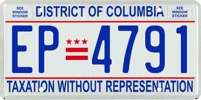 DC license plate EP4791
