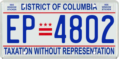 DC license plate EP4802