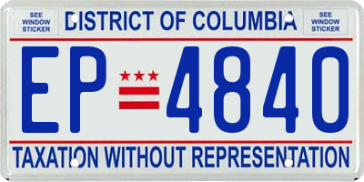 DC license plate EP4840