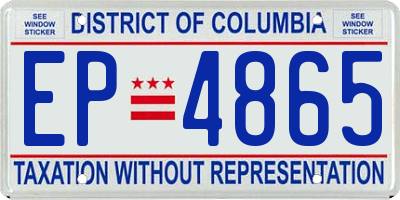 DC license plate EP4865