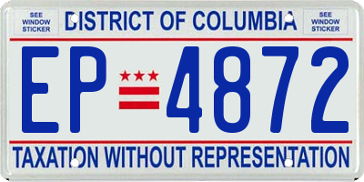 DC license plate EP4872
