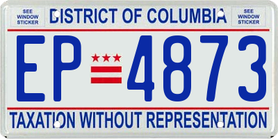 DC license plate EP4873