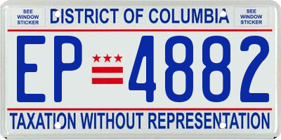 DC license plate EP4882