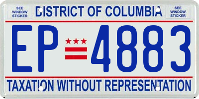 DC license plate EP4883