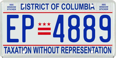 DC license plate EP4889