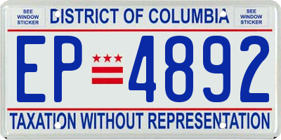 DC license plate EP4892