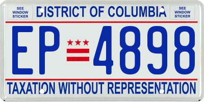 DC license plate EP4898