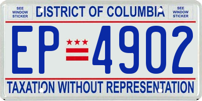 DC license plate EP4902