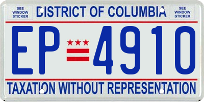 DC license plate EP4910