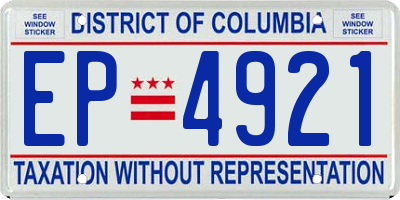 DC license plate EP4921