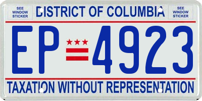 DC license plate EP4923