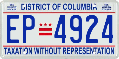 DC license plate EP4924