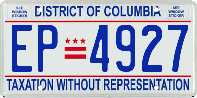 DC license plate EP4927