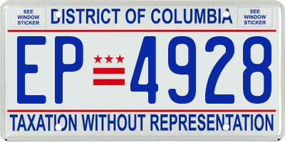 DC license plate EP4928