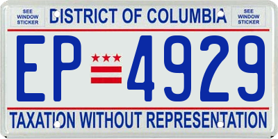 DC license plate EP4929