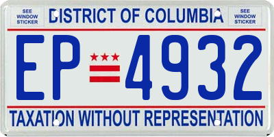 DC license plate EP4932