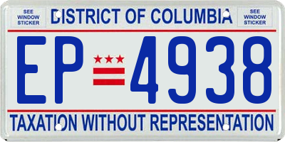 DC license plate EP4938