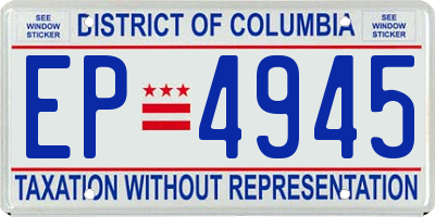 DC license plate EP4945