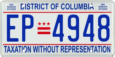 DC license plate EP4948