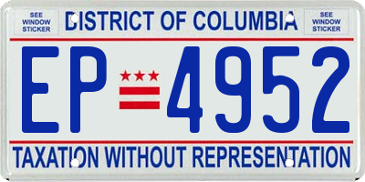 DC license plate EP4952