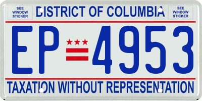 DC license plate EP4953