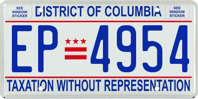 DC license plate EP4954