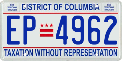 DC license plate EP4962