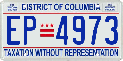 DC license plate EP4973