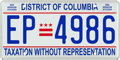 DC license plate EP4986
