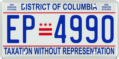 DC license plate EP4990