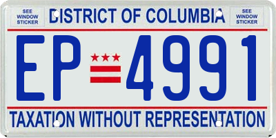 DC license plate EP4991