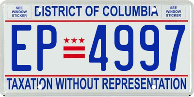 DC license plate EP4997