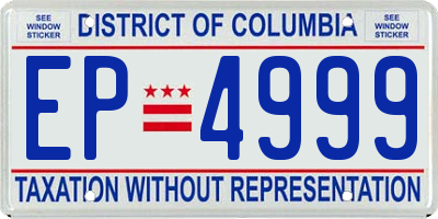 DC license plate EP4999