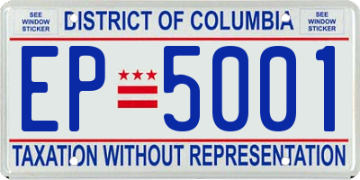 DC license plate EP5001