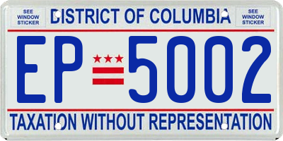DC license plate EP5002