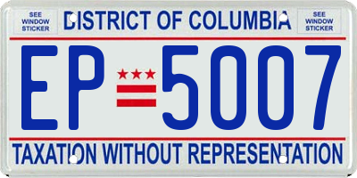 DC license plate EP5007