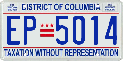 DC license plate EP5014
