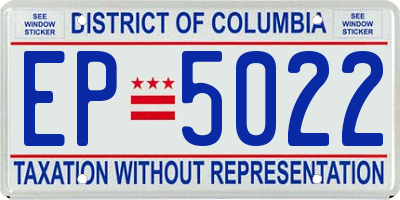 DC license plate EP5022