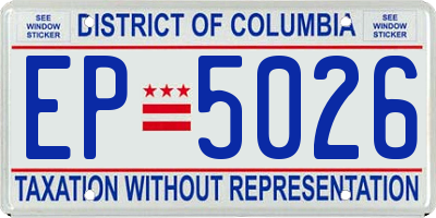 DC license plate EP5026