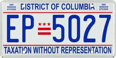 DC license plate EP5027