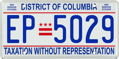 DC license plate EP5029