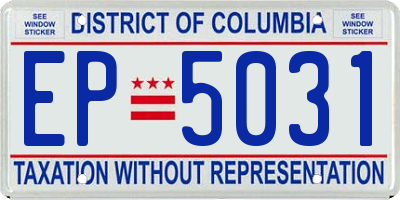 DC license plate EP5031